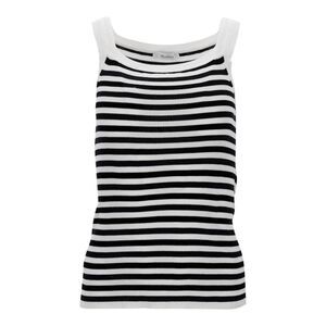 Max Mara Striped Tank Top in Black and White Cotton